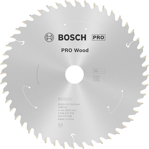 Bosch Accessories Lama Per Sega Circolare Standard For Wood (Legno, 160 x 20 x 1.5 mm, 48 Denti, Accessorio Per Sega Circolare A Batteria)