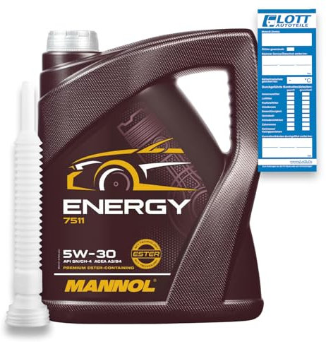 MANNOL 5L Energy 5W-30 Motoröl 502.00 505.00 MB 229.3 ACEA A3 B3 + Abfüllschlauch