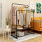 JURMERRY JELUTE Portant Penderie à vêtements Cintre autoportant Double tringles Multifonction pour Chambre à Coucher, noir