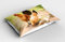 ABAKUHAUS Henne und Küken Kissenbezug, Huhn-Familien-Foto, Dekorativer Standard King Size Gedruckter Kissenbezug, 80 x 40 cm, Kamel Grün