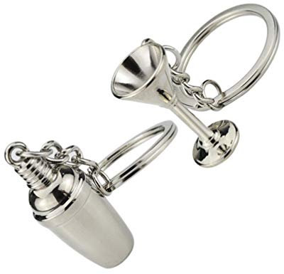 TOYANDONA Bartender Schlüsselanhänger Weinglas Cocktail Shaker Paar Schlüsselanhänger Charme Beutel für Hochzeitstag Geburtstag Abschlussfeier 1 Paar