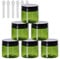 TIANZD 6 Pièces Vides Petit 50 ml Vert Cosmétique Pot en Plastique avec Couvercle Noir 50 g Pots de Cosmétique Crème de Bouteille Contenant avec 6x Spatules