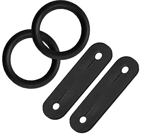 YNR Pfau Sicherheit Eisen Steigbügel Gummi Ringe & Leder Clips Tabletten Ersatz 1 Paar