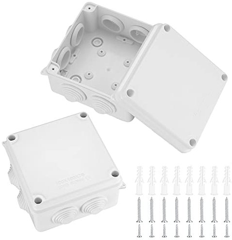 2 Pcs Waterproof Junction Box, IP65 Electrical Project Box Dustproof Weatherproof, ABS Outdoor Cable Enclosure Junction Boxes for Outdoor Indoor Electronics Cable Boxes - 100 * 100 * 70 mm