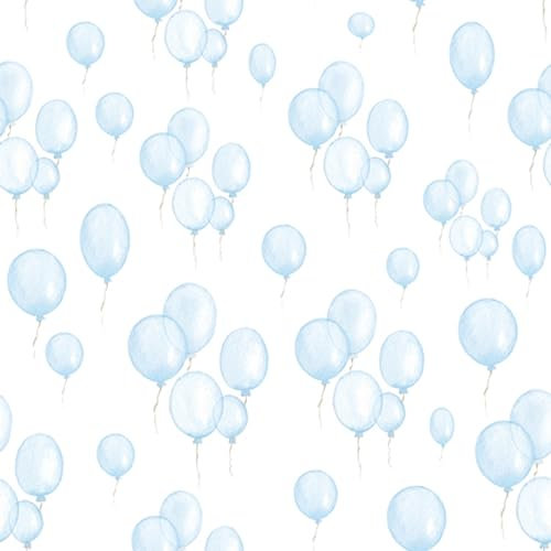 Servietten Papier 33x33cm 3-lagig 20 Stück - hochwertig & nachhaltig - Einweg Geburtstagsservietten - Papierservietten mit Luftballons für Geburtstag Kindergeburtstag Babyparty Hellblau