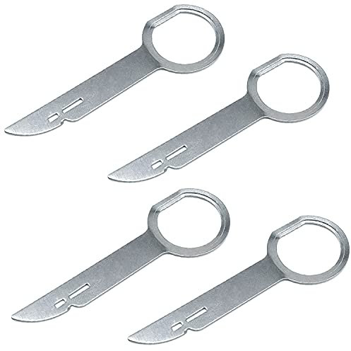 QISF Car Radio Removal Tool Key,4 PCS Car Radio Release Keys Extraction Tool, Stainless Steel Pins Radio Adapter Disassembly for Audio CD Player Radio Head Unit Navigation