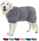 Lucky Paws® Hundebademantel – doppellagiger, Ultra-absorbierender & luxuriös weicher Bademantel Hund – Hunde in Minuten trocknen – Hundehandtuch & Hunde Bademantel in 1 (XL, Grau)