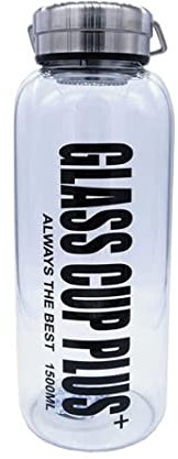 WWAGO Bouteille d'eau Gourdes d'eau Carafe en Verre avec Filtre en Acier Inoxydable, Bouteilles À Boire pour Les Voyages en Plein Air/Sports/Escalade (1L, 1,5L, 2L) Bouteille à Eau Gourde Sport