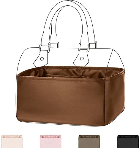 DGAZ Handtasche Tasche Organizer, Seide Innentaschen für LV Speedy Nano/20/25/30/35/40/45 Tasche, Leicht Handtaschenorganisator für Handtasche (Gold, Speedy 35)