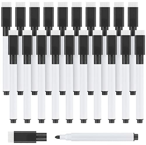 OFFCUP Whiteboard Marker, 20PCS Magnetisch Dry Erase Marker, Abwischbar Stift mit Radierer, Schnelltrocknend Stifte Folienstift für Whiteboards Memoboard Pinnwand Flipchart Marker