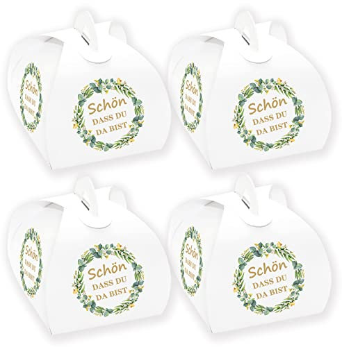 25 Stück Kartonagen Gastgeschenk Kommunion,Klein Geschenkbox mit Schön Das Du Da Bist, Tischdeko Konfirmation/Hochzeit/Taufe/Kommunion Gastgeschenke Box für Süßigkeiten, Schokolade, Kekse