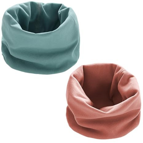 ZYUPHY 2 Pcs Tour de Cou Enfant Écharpe Cache-cou Enfants Chaud Printemps Automne Hiver Écharpe Bébé Boucle Cache cou Foulards Bébé Garçons et Filles