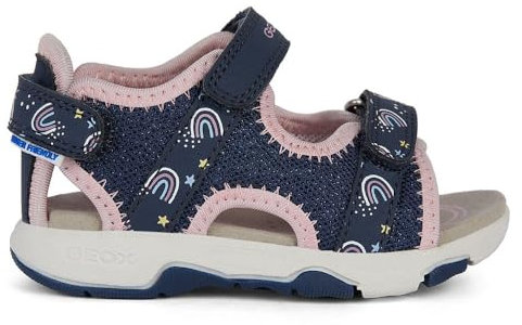 Geox Jungen B Multy Girl Sandal, Navy/LT PINK, 27 EU