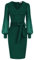GRACE KARIN Women Plus Size Cocktail Dress Work Office Formal Dresses for Women Knee Length Midi V Neck Oversize Dress Dark Green M