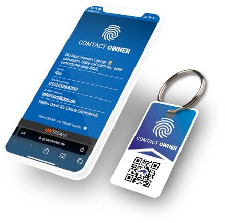 TravelTags 3er Set QR-Code Anhänger per gratis App personalisierbar für Koffer-Sets, Laptops, Schlüssel, Taschen