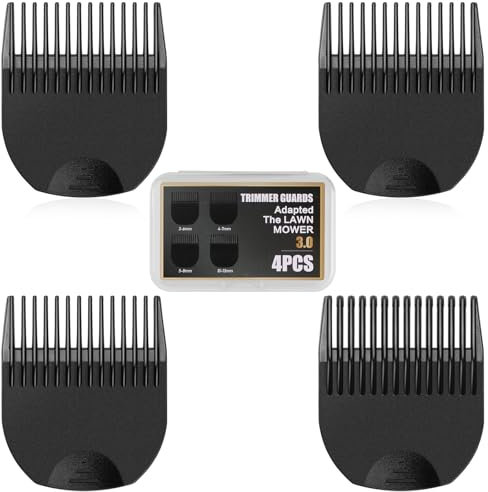 Wusuker 4 Professional Hair Trimmer Guards Cutting Guides Fits for Manscaped The Lawn Mower 3.0, Trimmer Guards Cutting Lengths from 1/8 -1/2 Inch Fit The Lawn Mower 3.0 Trimmer