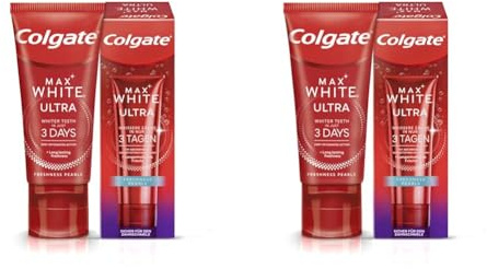 Colgate Zahnpasta Max White Ultra Freshness Pearls 50ml - Zahncreme für weißere Zähne & langanhaltende Frische (Packung mit 2)