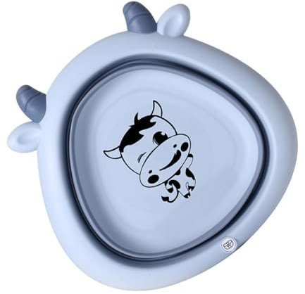 Hohopeti Bacinella Portatile e Pieghevole Per Lavabo Cartoon Antiscivolo Blu Per Bagnetto