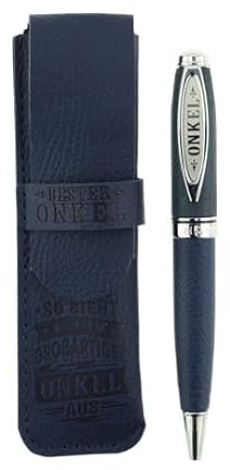 History & Heraldry Bamboo Persönlicher und individueller Kuli Kugelschreiber Stift mit Namen und Spruch Personalisiertes Etui Monogramm-Design persönliches Geschenk (Kuli Onkel)