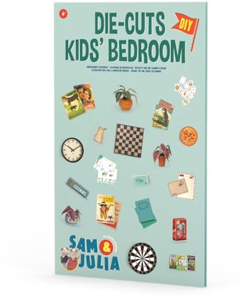Das Mäusehaus – Stanzbögen für Kinderzimmer – Zubehör 1/12 für Puppenhaus/Puppenstube – Bastel-Set enthält 4 Bögen mit Kinderzimmer-Gegenständen