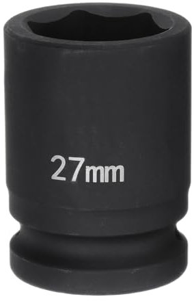 QUARKZMAN Douille à Choc à 6 Points Profonde 3/4 Drive 27mm Métrique en Acier Allié 40Cr pour Écrou d'Essieu à Impact