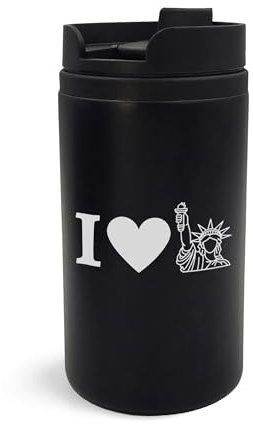 I Heart NY Statue Love City USA, Travel Mug, Engraved Art, Mug, Insulated Cup
