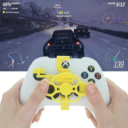 Mini volante de impresión 3D para Xbox Serie S/X Game Controller Accesorios auxiliares de repuesto (Amarillo)