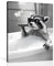 OWNANRTHM Waschbär Badezimmer Leinwand Wandkunst Waschbär in Badewanne Malerei Lustiges Tier Badezimmer Wandkunst Schwarz und Weiß Tier Badewanne Bilder für Bad WC Wanddekoration Gerahmt 30,5 x 40,6