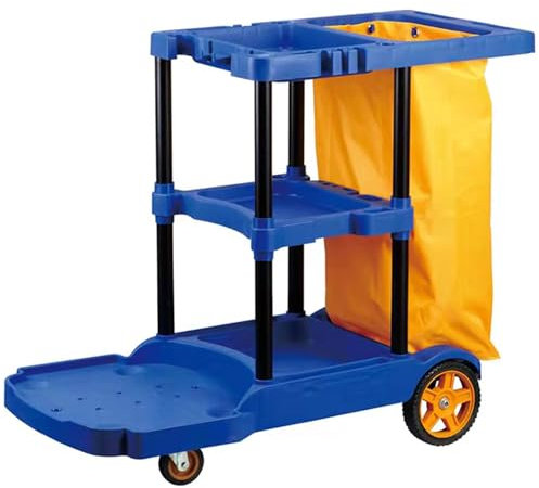 Reinigungswagen Max. Tragkraft 150 kg Reinigungswagen, Reinigungswagen mit 3 Ablagen und Rädern, für Büro, Krankenhaus, Küche
