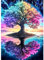 AIRDEA Baum des Lebens Diamond Painting Erwachsene, DIY 5D Sternenhimmel Diamant Painting Bilder, Bastelset Erwachsene Frauen als Haus Wanddeko 30x40 cm
