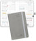 POPRUN Taschenkalender 2025 2026 Klein (Aug.2025-Dez.2026) Softcover mit PU-Leder, ca. A6 (16 x 10,5 cm), terminplaner 2025 2026 Klein 1 Woche 2 Seite mit Stiftschlaufe - Grau