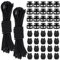 Elastische Gummischnur 3 mm x 10 m Schwarz Gummiband Elastisches Nylonband mit 20 Kordelstopper Kordelklemme 20 Kordelstopper 2 Loch für Kordelzug, Rucksack, Schnürsenkel Federschnalle