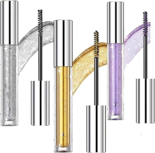 Question Beauty Glitter Mascara, Question Beauty Mascara,Sparkle Mascara for Eyelashes,Shiny Sparkling Diamonds Colorful Mascara,Waterproof Colorful Lashes for Eyelashes,Party Wedding (Mixed)