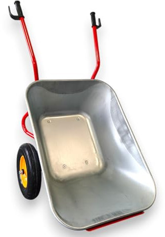 KELBERG Schubkarre 200L XXL Großmulden Rad 400-8 4PR Luft Rot RAL 3020