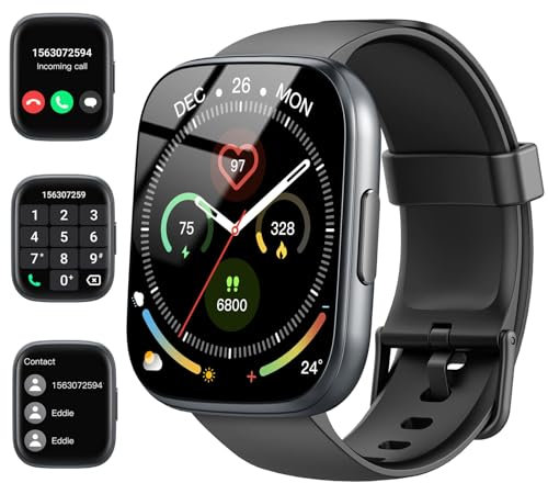 Smartwatch Herren Damen, 1,95HD Touch Fitnessuhr mit Telefonfunktion, Smart Watch Fitness Tracker mit Pulsmesser Schlafmonitor Schrittzähler, IP68 Wasserdicht, 110+Sportmodi Sportuhr für iOS Android