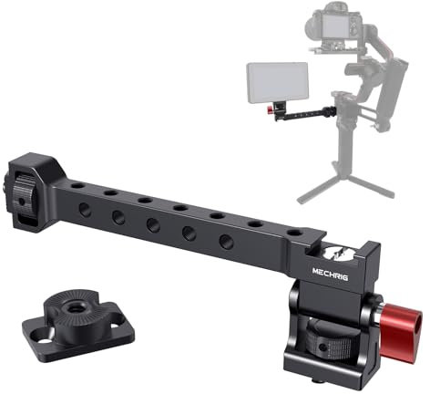 Mechrig Monitor Extension Arm for R0nin S/SC/RS2/RSC2-360° Rotatable Aluminum Rig with Cold Shoe & 1/4 Screws, Fits Zhiyun Weebill/MOZA Stabilizer Accessories 62030
