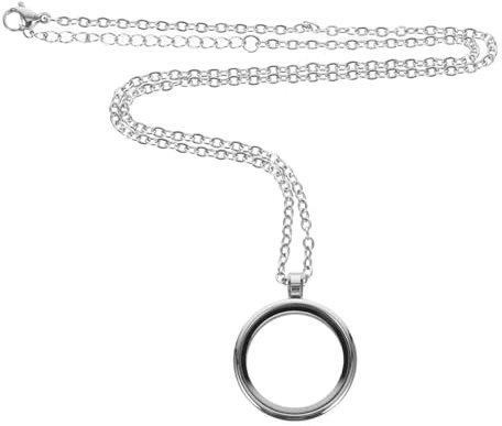 YOSADIER Anhänger aus Edelstahl Ring Fotorahmen-Anhänger Charme baumeln Medaillon schmuck aufbewahrungsbox silber halskette Edelstahl -Lockpendel Oval Ladung Rostfreier Stahl Silver