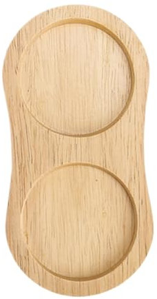 Pepper Mill Holder – Double Slot, Kitchen Caddy | Wooden Display, Rustic Shelf Insert, Brown Tray for Spices, Countertop Decor, Grinder Storage Plate with Jar Support for Meal Prep