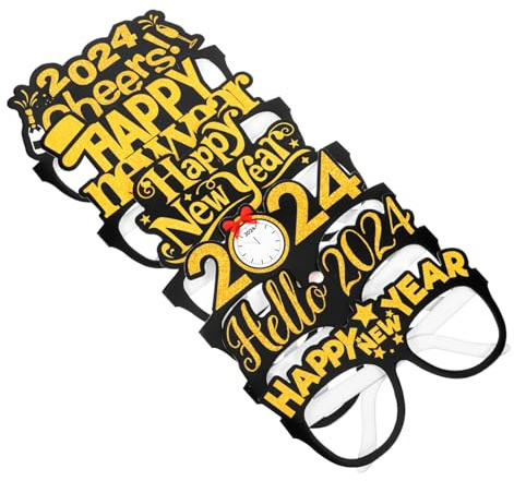 CONGARTENO 6 Stück Papierbrillen Silvester Party Dekoration Bunte Lustige Fotorequisiten für Neujahrsfeier Erwachsene