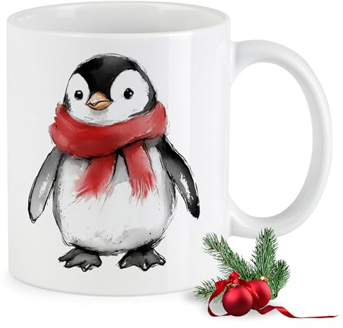 GRAZDesign Weihnachtstasse Pinguin Winter Tasse Geschenk Nikolaus und Weihnachten Keramik 330ml