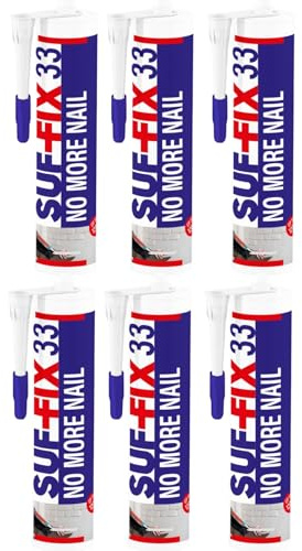 SUF-FIX No More Nails Heavy Duty Mounting Adhesive 6x 440g | Contractor Grade Multipurpose Strong Glue for Wood, Metal & Plastic | Powerful Grab for Interior Wall Repair & Mounting (White, 6 Pack)