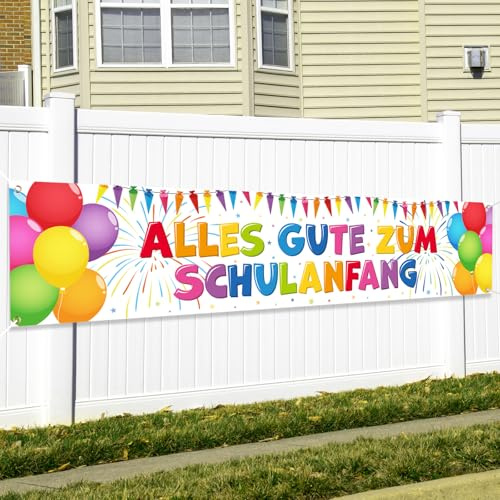 Schulkind Banner Schulanfang Banner Einschulung Deko 180x40cm Schulkind | Alles Gute Zum Schulanfang Deko Schuleinführung Hintergrund für Jungen Mädchen