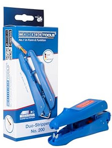 WEICON 51000200 Duo-Stripper No.200 zum Entmanteln & Abisolieren von Kabeln & Leitern, Blau/Rot, 160mm