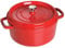 STAUB Cast Iron Dutch Oven 5.5-qt Round Cocotte, Made in France, Serves 5-6, Cherry