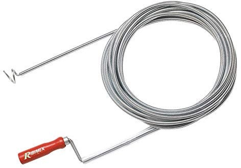 Ribimex Sonda Sturatubi 10 m, Diametro 8 mm, Ideale per Sturare Tubazioni di Scarico Otturate e Grondaie senza Agenti Chimici - PRFD100C