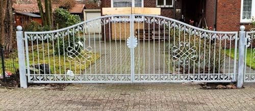 Gartentor Hoftor Tor Metall Schmiedeeisen Monaco-GT500/100A Verzinkt mit Torantriebsset komplett Einfahrtstor Automatik Tor Torantrieb P.-Set 100 500 cm 5m Doppelflügeltor