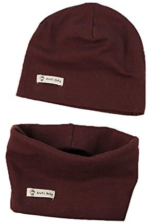 Baby Strickmütze+ Loop Schal Set Baumwollmütze Weich Kinder Mode Beanie Mütze Nackenwärmer Halsbänder Halstuch Herbst Winter