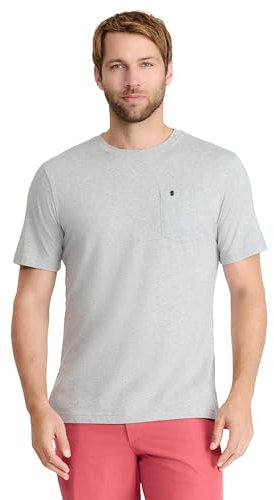 IZOD Herren Saltwater, kurzärmelig, mit Tasche T-Shirt, Hellgrau (Light Grey Heather), XX-Large