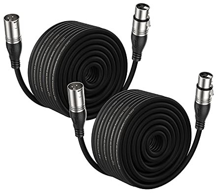 EBXYA XLR Microphone Cable - 30M/100FT 2 Packs - Balanced XLR Male to Female Stage Patch Cable for Microphone Audio Mixer