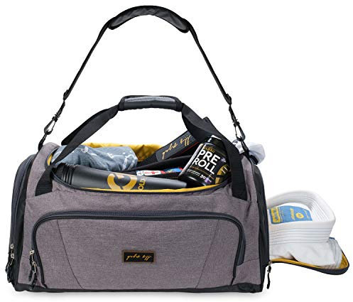 Gold BJJ Jiu Jitsu Seesack – wasserdichte Tasche für verschwitzte Gi, Rashguard oder Schuhe – die perfekte Reisetasche für Kampfsportausrüstung, Boxen, MMA und mehr (Grau)